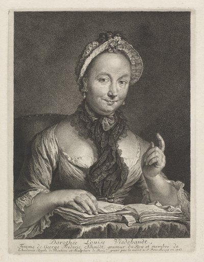 Dorothée Louise Viedebandt (de vrouw van de kunstenaar) door Georg Friedrich Schmidt