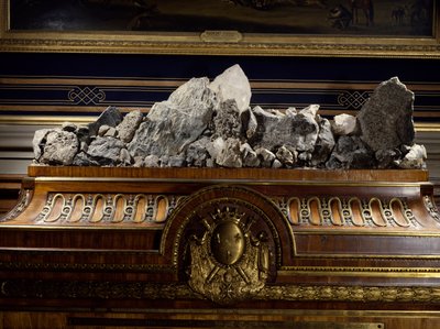 Mineralogisch kabinet van de Prins van Condé door de ebenist Haupt in Zweden (detail) door Georg Haupt