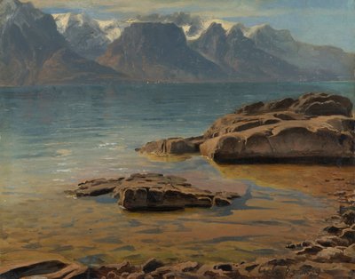 Meer van Genève bij Vevey richting Evian door Georg Heinrich Crola