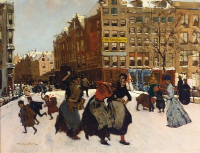 Winter in Amsterdam, ca. 1898 door Georg Hendrik Breitner