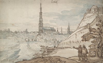 Gezicht op Landshut door Georg Hoefnagel
