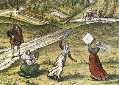 Andalusische dansers (detail) door Georg Hogenberg Franz and Ortelius Abraham Braun