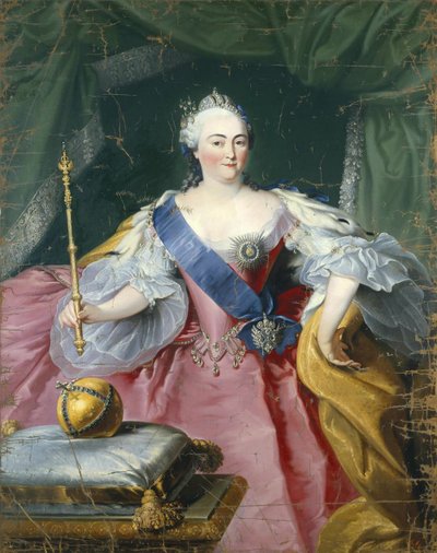 Portret van keizerin Elisabeth 1709-1762, 1750s door Georg Kaspar von Prenner