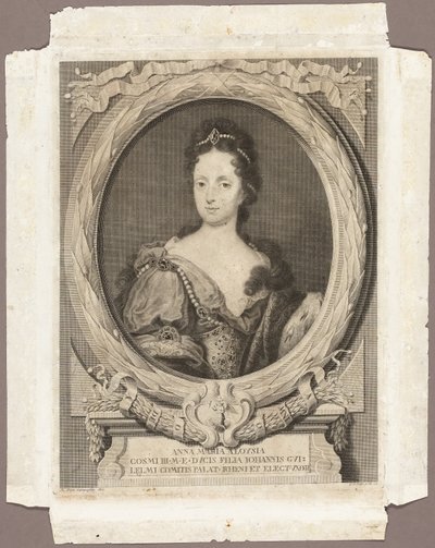 Anna Maria Luisa door Georg Martin Preissler