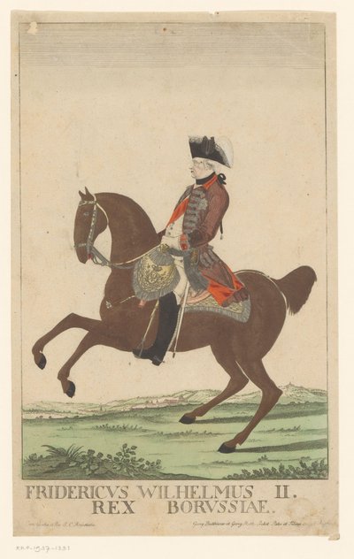Ruiterportret van Frederik Willem II, koning van Pruisen door Georg Mathäus Probst