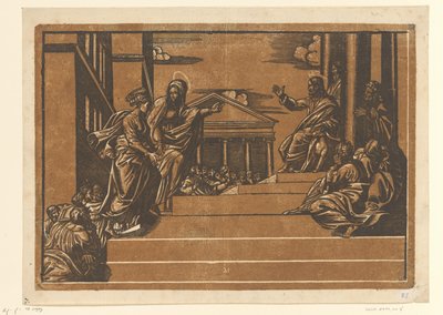 Marta leidt Maria Magdalena naar de tempel door Georg Matheus