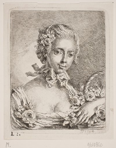 Een Bloemenmeisje door Georg Mathias Fuchs
