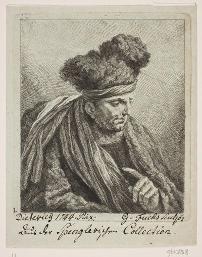 Een man met tulband door Georg Mathias Fuchs