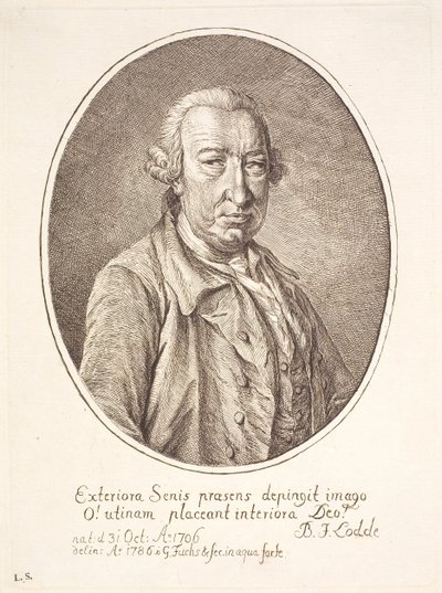 Portret van Barthold Johan Lodde, vertaler door Georg Mathias Fuchs