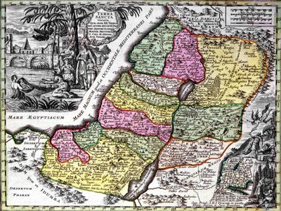 Het Heilige Land (Palestina) door Georg Matthäus Seutter