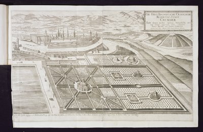 De nieuwe tuinen bij Cremsier, de residentie van de prins-bisschop, gepubliceerd ca. 1700 door Georg Matthaus Vischer