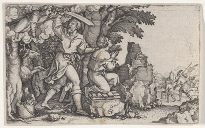 Abrahams offer, uit Het verhaal van Abraham door Georg Pencz