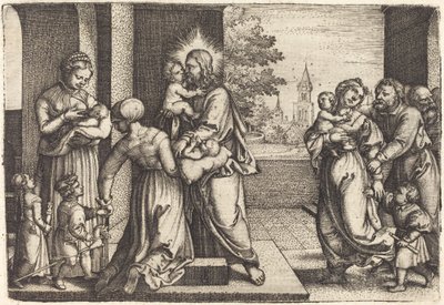 Christus Omringd door Kinderen door Georg Pencz