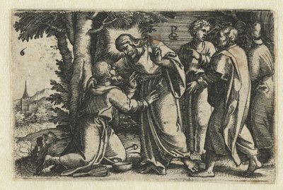 Christus geneest een melaatse, Leven van Christus (serie titel) door Georg Pencz