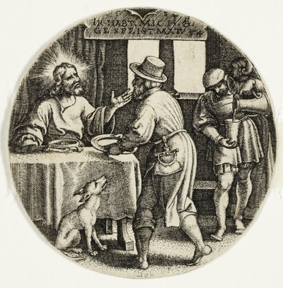 De Hongerigen Voeden, uit De Zeven Werken van Barmhartigheid door Georg Pencz