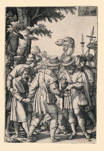 Jozef verkocht door zijn broers, uit het verhaal van Jozef door Georg Pencz