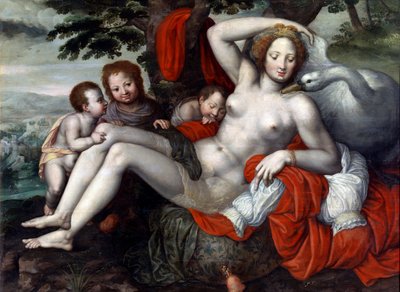 Leda en de zwaan door Georg Pencz