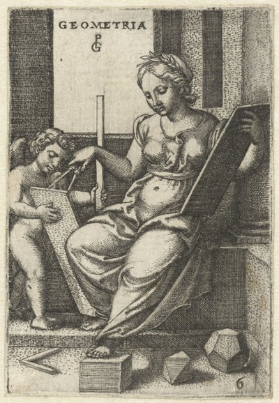 Meetkunde Geometria Zeven Vrije Kunsten door Georg Pencz