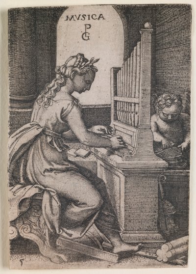 Musica, uit de serie De Vrije Kunsten door Georg Pencz