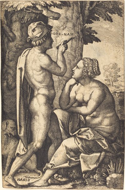 Parijs Schrijft Woorden van Liefde aan Oenone door Georg Pencz