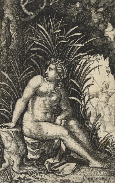 Procris en Cephalus, 1539 door Georg Pencz