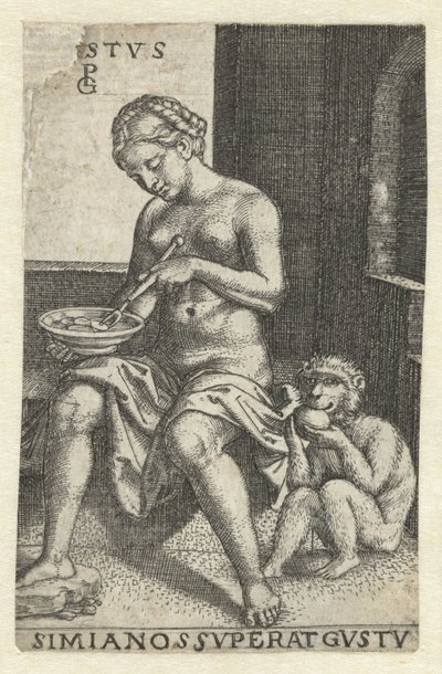 Smaak (Gustus) door Georg Pencz