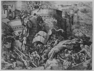 De verovering van Carthagena door Scipio en zijn troepen, 1539 door Georg Pencz