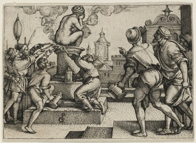 De Gestrafte Courtisane, uit Het Verhaal van de Tovenaar Virgil door Georg Pencz