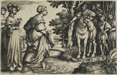 De Koningin van Sheba Vermijdt de Houten Brug door Georg Pencz