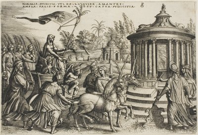 De Triomf van Kuisheid, plaat twee uit De Triomfen van Petrarca door Georg Pencz