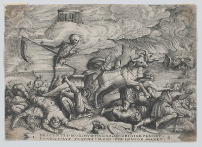 De Triomf van de Dood op de Tijd, uit De Triomf van Petrarca door Georg Pencz