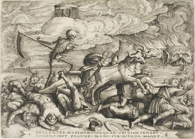 De Triomf van de Dood, plaat vijf uit De Triomfen van Petrarca door Georg Pencz