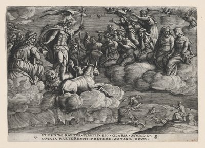 De triomf van de eeuwigheid op de dood, uit De triomf van Petrarca door Georg Pencz