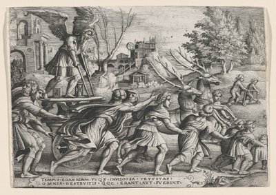 De Triomf van de Tijd op Roem, uit De Triomfen van Petrarca door Georg Pencz