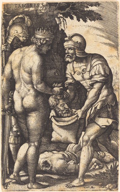 Tomyris met het Hoofd van Cyrus door Georg Pencz