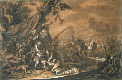 Het Vervoeren van de Gewonden na de Slag door Georg Philipp I (after) Rugendas