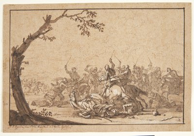 Ruitergevecht door Georg Philipp Rugendas