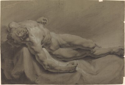 Een Liggende Mannelijke Naakt door Georg Raphael Donner