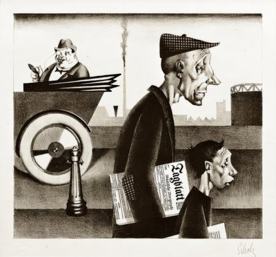 Krantenverkoper (Werk schaadt) door Georg Scholz
