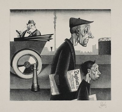 Krantendragers (Werk Schande) door Georg Scholz
