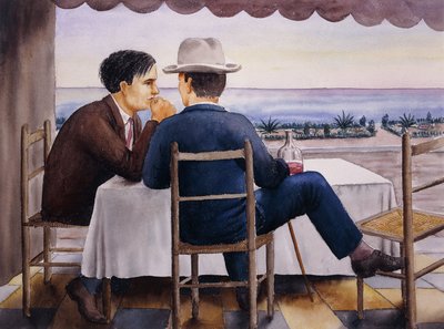 Op het terras door Georg Schrimpf