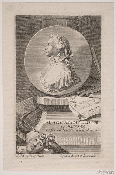Actrice Anna Catharina von Passow door Georg Vilhelm Baurenfeind