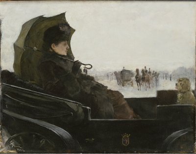Dame in een landauer, Parijs door Georg Vilhelm Pauli