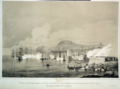 De slag bij Sinop op 30 november 1853 door Georg Wilhelm Timm