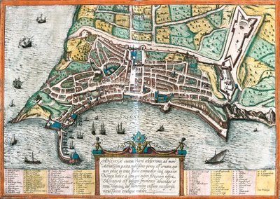 Ancona, Italië door Georg and Hogenberg Franz (1535-90) Braun