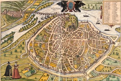 Avignon, Frankrijk door Georg and Hogenberg Franz (1535 90) Braun