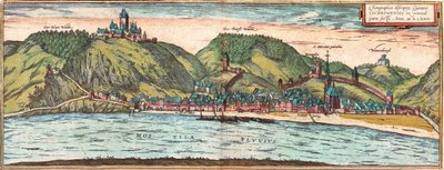 Cochem door Georg and Hogenberg Franz (1535 90) Braun