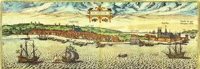 Elsinore, Denemarken door Georg and Hogenberg Franz (1535 90) Braun