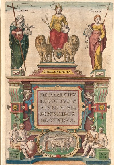 Voorpagina van het boek Civitates orbis terrarum van Braun en Hogenberg door Georg and Hogenberg Franz (1535 90) Braun