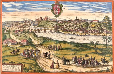Grodno, Wit-Rusland door Georg and Hogenberg Franz (1535 90) Braun